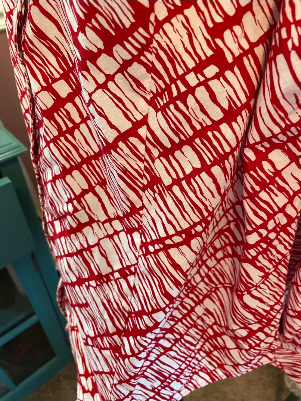 Womens Chico  Red & White Patterned Button-Up Shirt - Picture 6 of 11